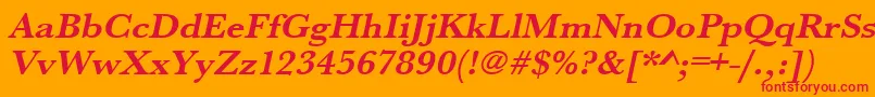 UrwbaskertwidBoldOblique Font – Red Fonts on Orange Background