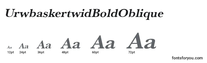 Размеры шрифта UrwbaskertwidBoldOblique