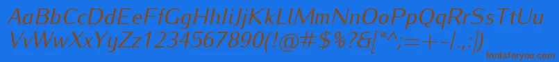 More about IwonaItalic Font IwonaItalic Font – Brown Fonts on Blue Background