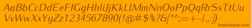 IwonaItalic Font – Brown Fonts on Orange Background