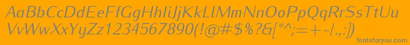 IwonaItalic Font – Gray Fonts on Orange Background