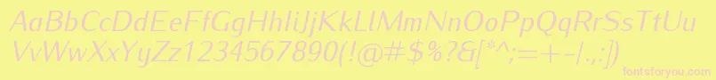 Weitere Informationen zur IwonaItalic-Schriftart IwonaItalic-Schriftart – Rosa Schriften auf gelbem Hintergrund