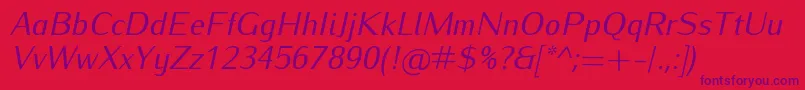 IwonaItalic Font – Purple Fonts on Red Background