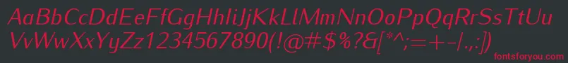 IwonaItalic Font – Red Fonts on Black Background