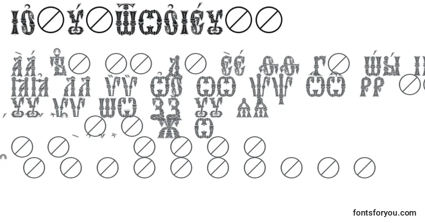 A fonte IndyctonIeucs – alfabeto, números, caracteres especiais