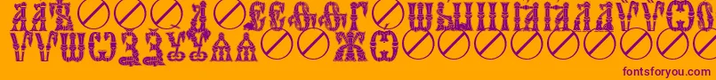 IndyctonIeucs Font – Purple Fonts on Orange Background