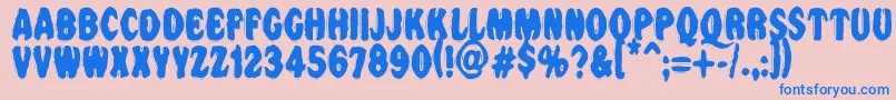 Vtcnightofthedrippybentcaps Font – Blue Fonts on Pink Background