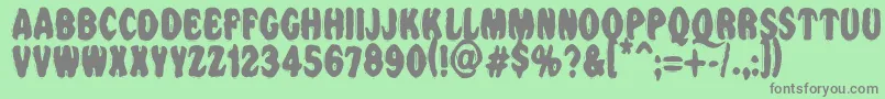 Vtcnightofthedrippybentcaps Font – Gray Fonts on Green Background
