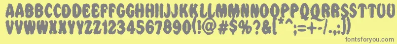 Vtcnightofthedrippybentcaps Font – Gray Fonts on Yellow Background