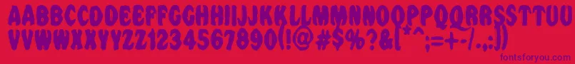 Vtcnightofthedrippybentcaps Font – Purple Fonts on Red Background