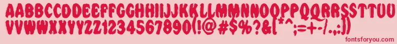 Vtcnightofthedrippybentcaps Font – Red Fonts on Pink Background