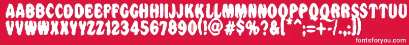 Vtcnightofthedrippybentcaps Font – White Fonts on Red Background