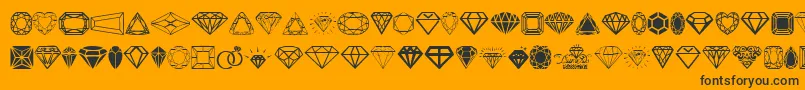 Diamonds Font – Black Fonts on Orange Background