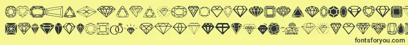 Diamonds Font – Black Fonts on Yellow Background
