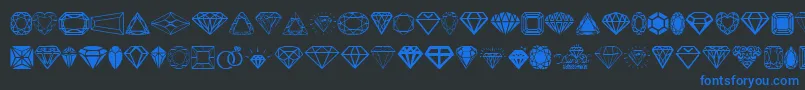 Diamonds Font – Blue Fonts on Black Background