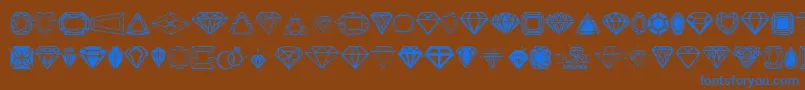 Diamonds Font – Blue Fonts on Brown Background