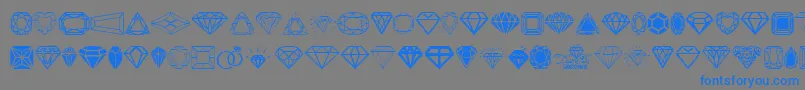 Diamonds Font – Blue Fonts on Gray Background
