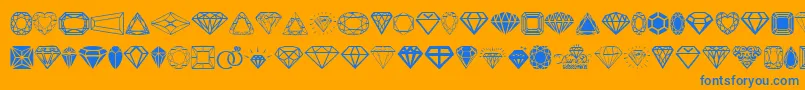 Diamonds Font – Blue Fonts on Orange Background