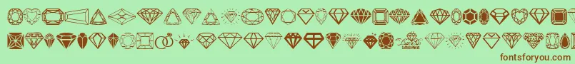 Diamonds Font – Brown Fonts on Green Background