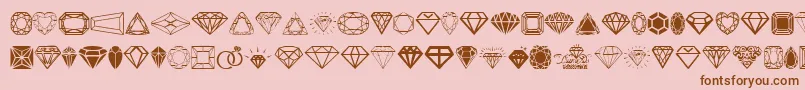 フォントDiamonds – ピンクの背景に茶色のフォント