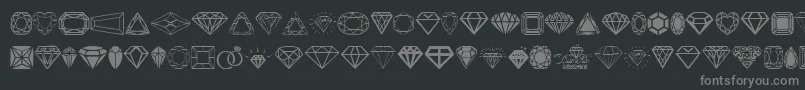 Diamonds Font – Gray Fonts on Black Background