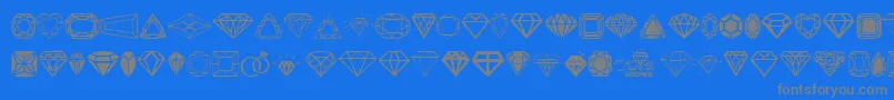 Diamonds-Schriftart – Graue Schriften auf blauem Hintergrund