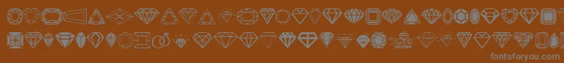 Diamonds-Schriftart – Graue Schriften auf braunem Hintergrund