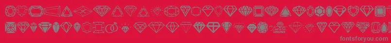 Diamonds Font – Gray Fonts on Red Background