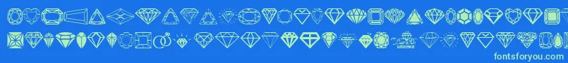 Шрифт Diamonds – зелёные шрифты на синем фоне