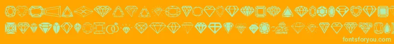 Diamonds Font – Green Fonts on Orange Background