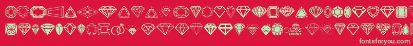 Шрифт Diamonds – зелёные шрифты на красном фоне