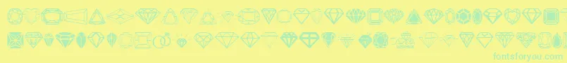 Diamonds Font – Green Fonts on Yellow Background