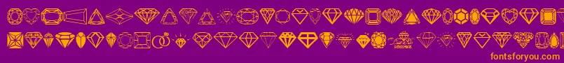 Diamonds Font – Orange Fonts on Purple Background