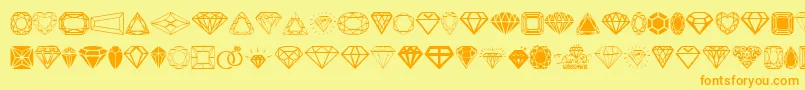 Diamonds Font – Orange Fonts on Yellow Background