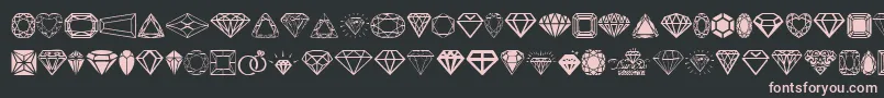 Diamonds Font – Pink Fonts on Black Background