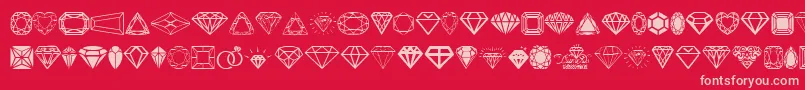Diamonds Font – Pink Fonts on Red Background