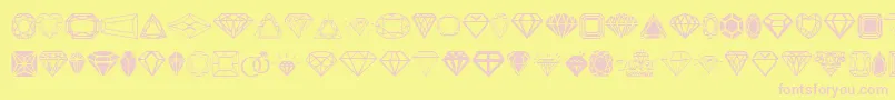 Diamonds Font – Pink Fonts on Yellow Background