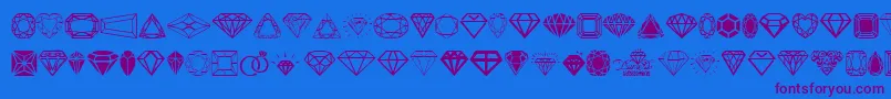 Шрифт Diamonds – фиолетовые шрифты на синем фоне