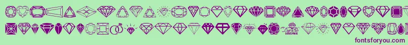 Шрифт Diamonds – фиолетовые шрифты на зелёном фоне