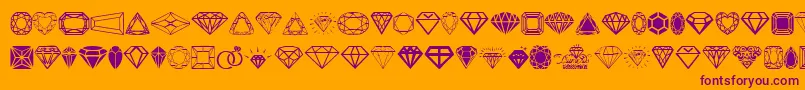 Шрифт Diamonds – фиолетовые шрифты на оранжевом фоне