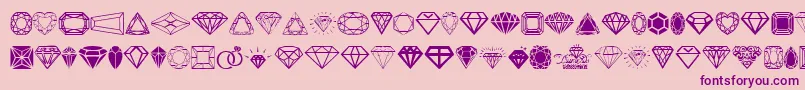 Diamonds-Schriftart – Violette Schriften auf rosa Hintergrund