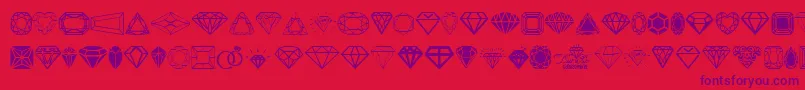 Diamonds Font – Purple Fonts on Red Background