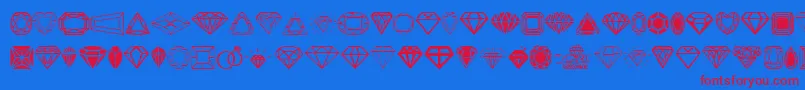 Diamonds Font – Red Fonts on Blue Background