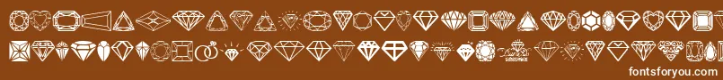 Diamonds Font – White Fonts on Brown Background