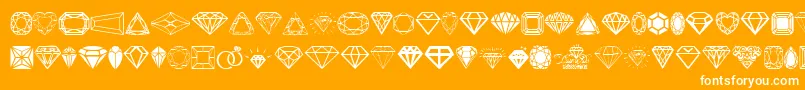 Diamonds-Schriftart – Weiße Schriften auf orangefarbenem Hintergrund