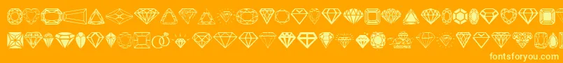 Diamonds Font – Yellow Fonts on Orange Background
