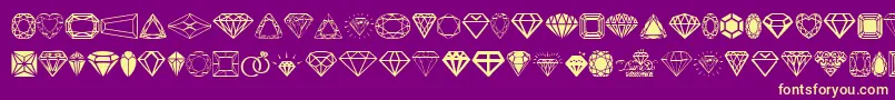 Diamonds Font – Yellow Fonts on Purple Background