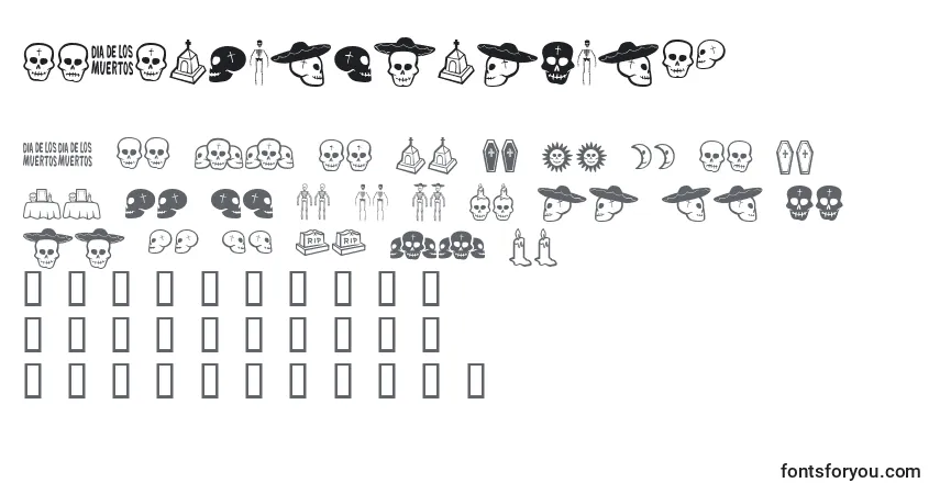Schriftart DiaDeLosMuertosBv – Alphabet, Zahlen, spezielle Symbole