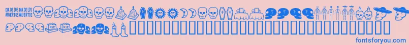 Подробнее о шрифте DiaDeLosMuertosBv Шрифт DiaDeLosMuertosBv – синие шрифты на розовом фоне