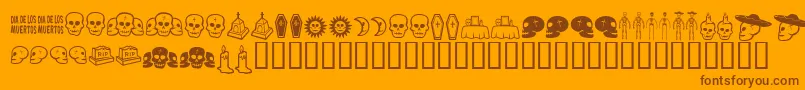 DiaDeLosMuertosBv-Schriftart – Braune Schriften auf orangefarbenem Hintergrund
